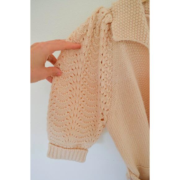 BCBG Puff Sleeve Wrap Wool Sweater - Picture 5 of 7